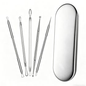 5 Acne Needles,Facial Acne Removal Extractor Blackhead Removal Kit,Blackhead Acne Remover Tool (Option: Silvery)
