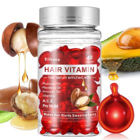 Hair Treatment Serum 40 Hair Care Capsules - No Rinse - With Argan Macadamia & Avocado Oils - Vitamins A, E, & Pro B5 - Conditioner For Women & M (Option: 1 bottle)