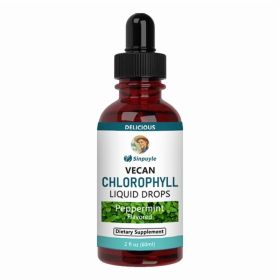 Vegan Chlorophyll Liquid Drops, Peppermint Flavored, Supports Detox And Fresh Breath, 60ml (Option: 1)